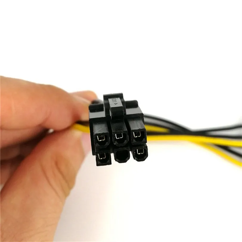 Кабель питания для видеокарты 20 см двойной SATA 15 контактов штекер M PCI e 6 разъем F
