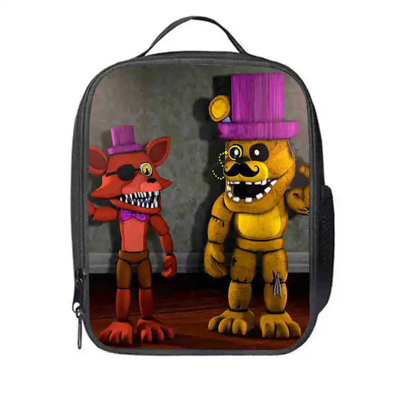 Детская сумка-холодильник для ланча с героями мультфильмов Five Nights at Freddy's, портативные Термосумки для пикника, для школы, для детей, для мальчиков, Ланч-бокс - Цвет: photo color