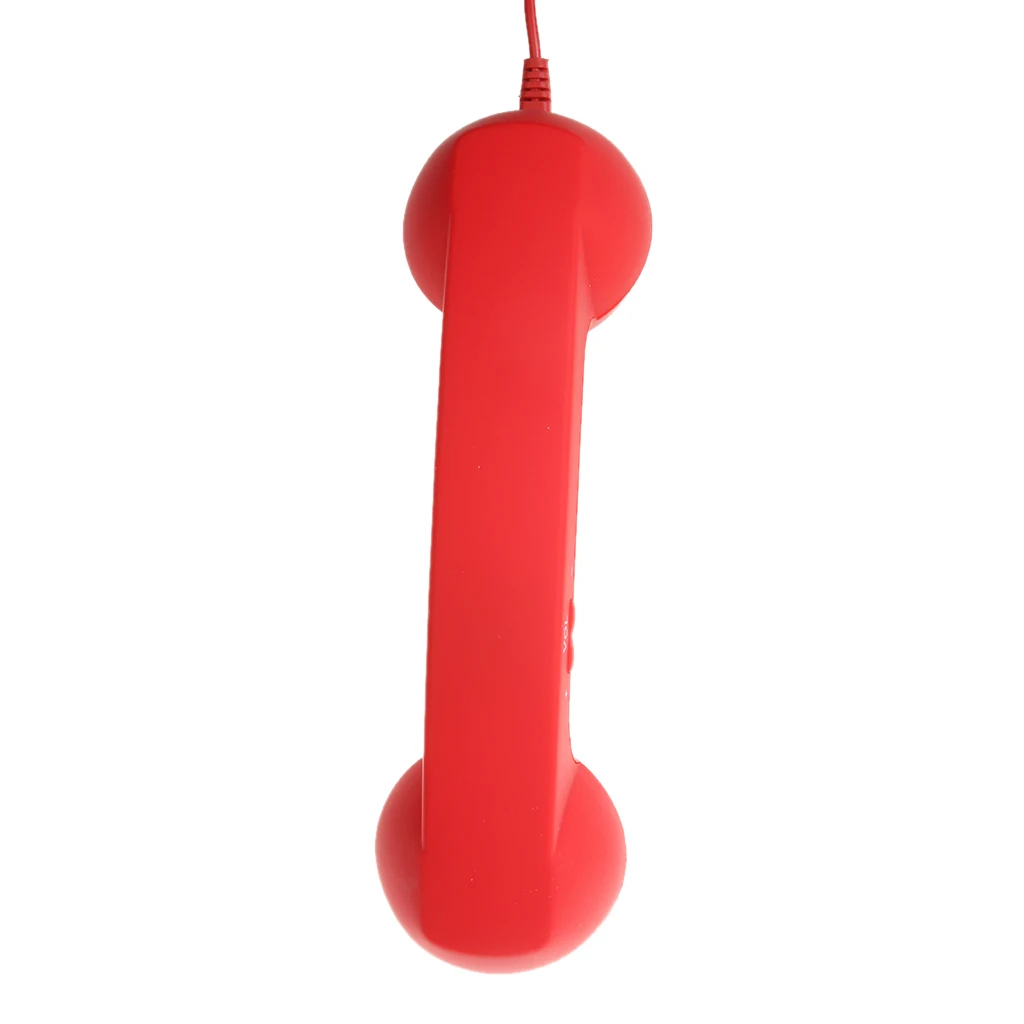 3.5mm Mic Retro POP Phone Handset Telephone for Mobile Phone Universal Red Light & luxurious Rubberized soft-touch design