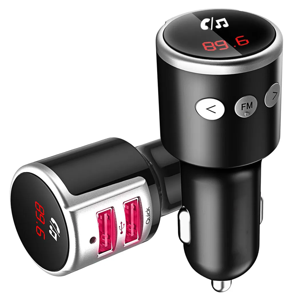 Bluetooth ручной fm-передатчик музыкальный mp3-плеер адаптер Светодиодный дисплей частоты двойной порт USB зарядное устройство# H