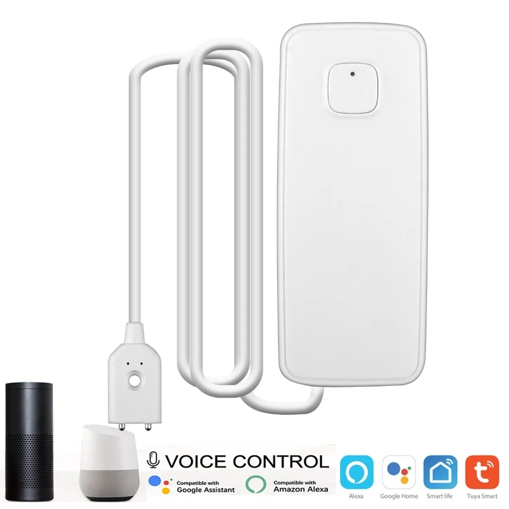 

WIFI Water Leak Sensor Flood Leakage Overflow Protection Alarm Detector Tuya Smart Life App remote Control