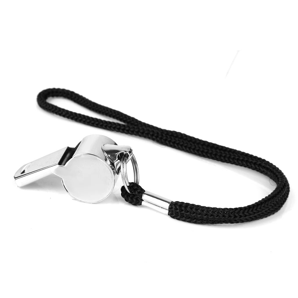 Brand New Metal New Arrival Metal Referee Whistle And Lanyard Football Soccer With Lanyard for Team Sports 