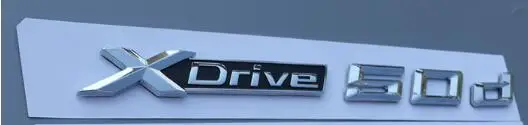 100 шт. автомобиль укладка 3D ABS Xdrive 20d 25d 28d 30d 35d 40d 45d 48d 50d Сторона Эмблемы Стикеры для X3 E83 F25 X4 F26 X5 E70 - Цвет: xdrive 50d