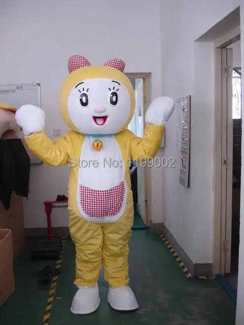 Горячая Аниме doraemon женский мультфильм талисман костюм Новая /на заказ взрослый размер/старший продаж кошка талисман костюм праздничное платье