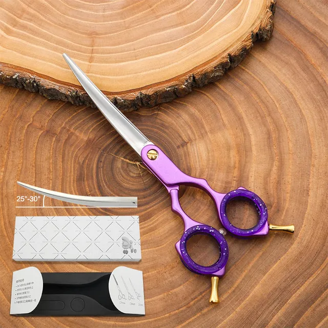 Professional Pet Dog Grooming Scissors Curved 6 Inch Curved Scissors Super Japan 440C Light