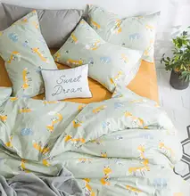 Cute fox character bedding set teen child,twin full queen king cotton single double bedclothes bedsheet pillow case duvet cover