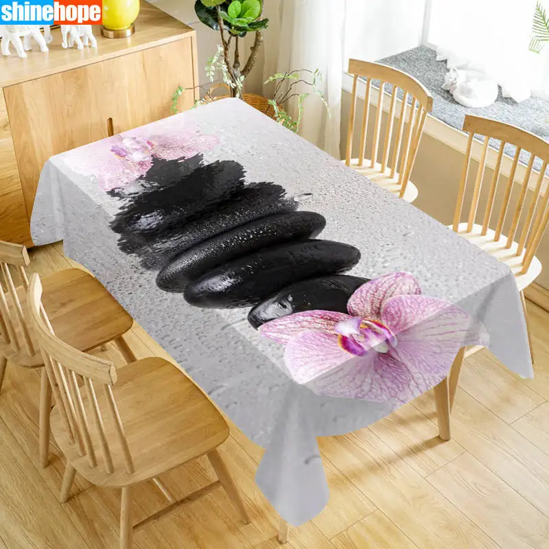 Flower And Stone Tablecloth Washable Cloth Thicken Oxford Rectangular Table Cloth for Wedding Customizable 100X140cm/140X200cm - Цвет: tablecloths 12