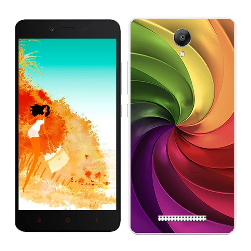 Чехлы для Xiaomi Redmi Note 2, Мягкая силиконовая задняя крышка для телефона Redmi Note2, раскрашенная Черная оболочка для Hongmi Note2