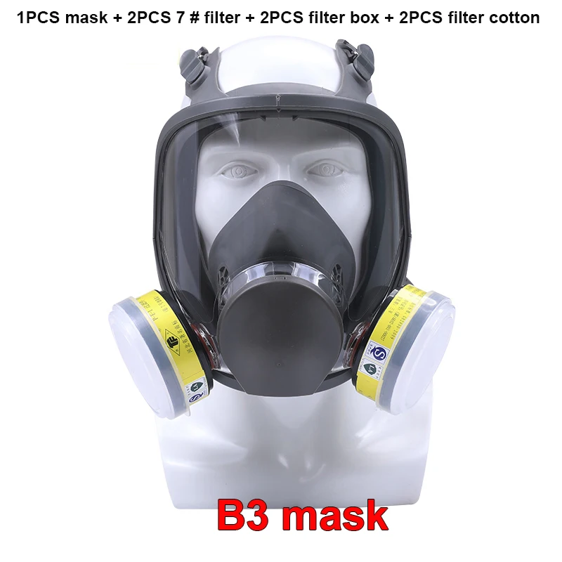 B3 mask SJL 6800 респиратор противогаз высокой четкости Очаровательная Антивирусная Комплексная распылитель пестицидов противогазовая маска - Цвет: B3 mask
