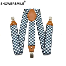 SHOWERSMILE Mens Suspenders Checkered Wedding Formal Braces Elastic Suspender Straps Mens Trouser Belt 3.5*120cm Men Accessories Suspenders SHOWERSMILE Mens Suspenders Checkered Wedding Formal Braces Elastic Suspender Straps Mens Trouser Belt 3.5*120cm Men Accessories Suspenders