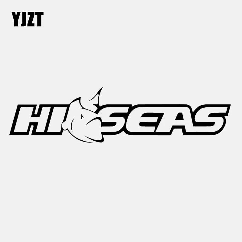 YJZT 17.5CM*4.4CM Hi Seas Marine Fishing Fish Shark Truck Car Vinyl Decal Window Sticker Black/Silver C24-0684 | Автомобили и