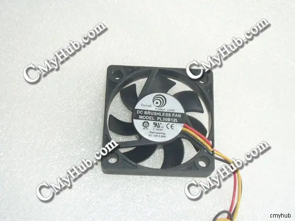 Подлинный для Power Logic PL50B12L DC12V 0.06A 3-контактный 3-проводной 2. 0 50x50x10 мм вентилятор