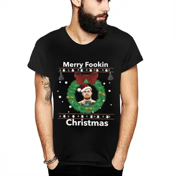 

S-6XL Merry Fookin Christmas Conor Mcgregor T shirt Top design New Arrival New Design Homme T Shirt Man Retro T-Shirt