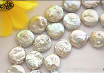 

FREE SHIPPING 00014 gray coin freshwater cultured pearl necklace