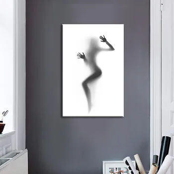Günstig Mode Sexy Schatten Vollbusige Bade Frau Leinwand Malerei Frauen Poster Kunst Wand Bilder Für Wohnzimmer Dekoration Salon
