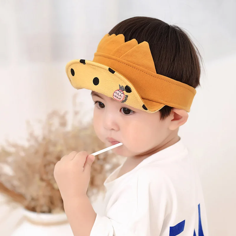 2Summer Baby Empty Hat Infant Boys Girls Visor Cap Sun Protection with Wide Brim Dots Cartoon Cute Cap for Summer Beach Park