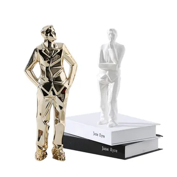 

Creative Silver White Character Figure Decoration people Model Room Home Decoration Crafts Desktop Ceramic Decoration