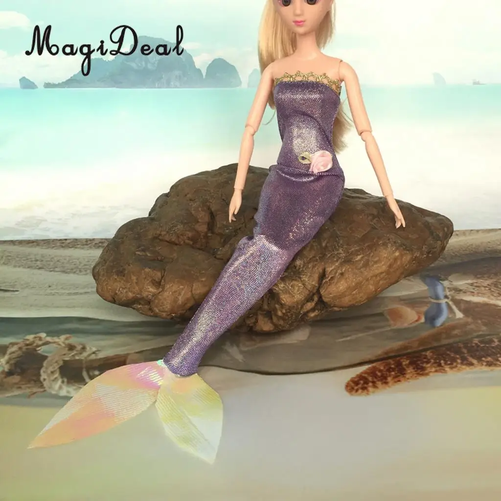 Pretty Strapless Mermaid Dress Princess Skirt for   Doll Clothes Accessories