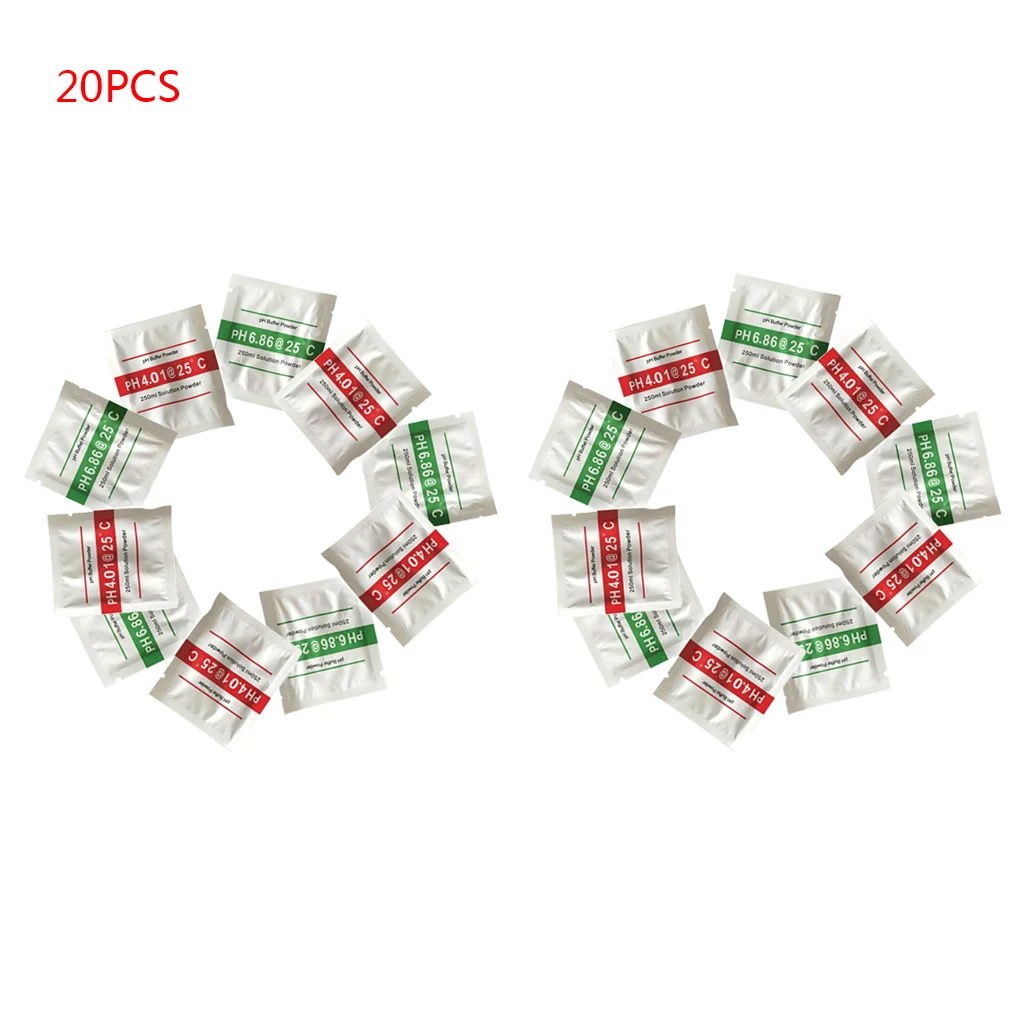 

20pcs pH Meter Buffer Solution Powder Set for Quick and Easy pH Calibration 4.01 6.86 Calibration Powder