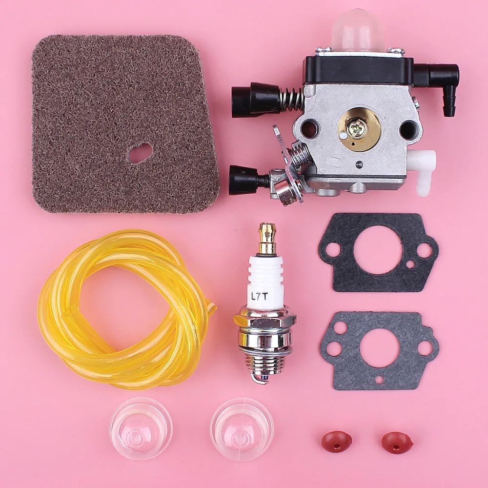Carburetor Carb Air Filter Fuel Line For Stihl FS38 FS55 FS80 FS85 FS45 FC55 FS75 FS76 Trimmer Part Primer Bulb Check Valve Kit |
