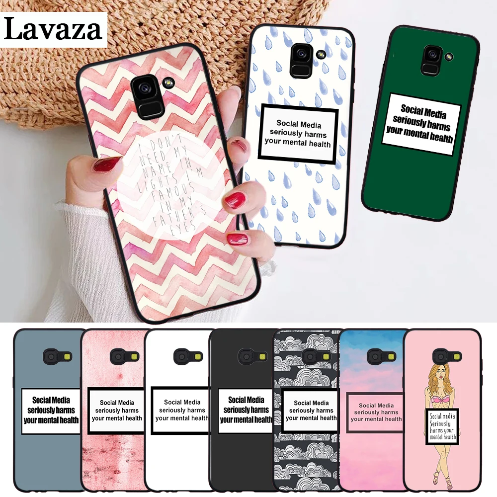 

Lavaza Social media harms you Silicone Case for Samsung A3 A5 2016 2017 A6 Plus 2018 A7 A8 A9 A10 A30 A40 A50 A70 J6