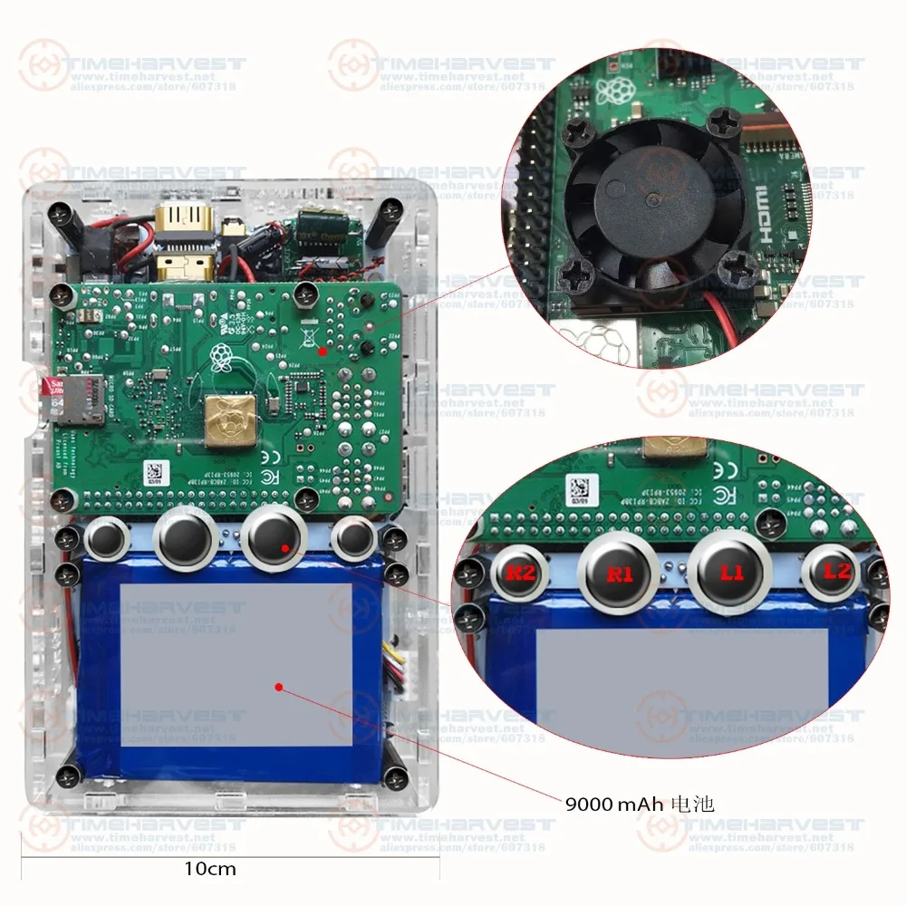 Карманная мини-аркадная игра 3,5 дюймов HD ips lcd Raspberry Pi 3+ 64G карточная система Recalbox портативная Мини карманная аркадная игра Gameboy