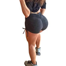 Женские шорты с пуш-ап, летние сексуальные шорты с высокой талией, одноцветные бандажные мини шорты, черные повседневные обтягивающие Женские шорты, одежда для фитнеса