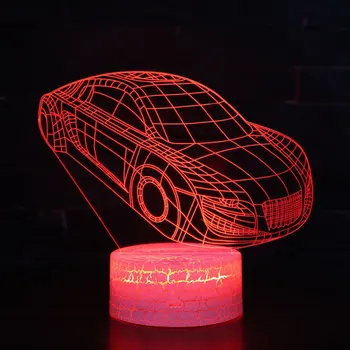 

Car theme 3D Lamp LED night light 7 Color Change Touch Mood Lamp Christmas present Dropshippping