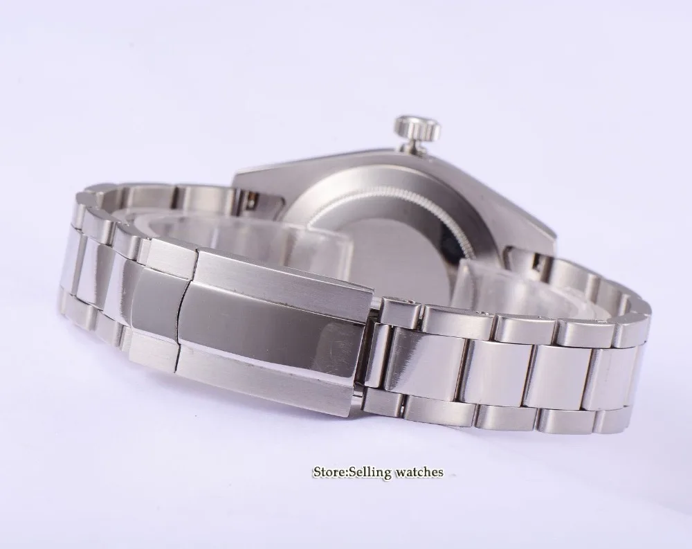 40 мм parnis стерильный циферблат сапфировый, светящийся GMT автоматический механизм мужской Watche