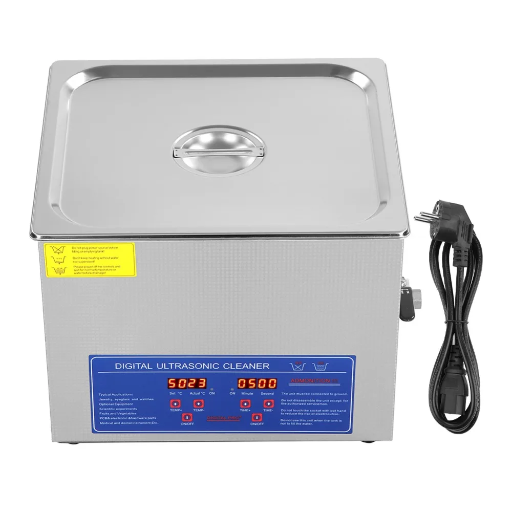 

Original 220V 15L Digital Ultrasonic Cleaner Bath Timer Heated Stainless Steel Ultra Sonic Cleaning Machine Local Fast Shipping