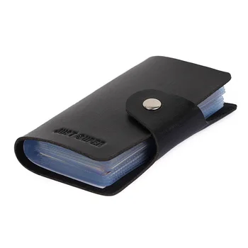 Promotion Black PU Leather Card Case Business Card Holder Men&Women Credit Card Bag ID Card Wallet With American&European Style