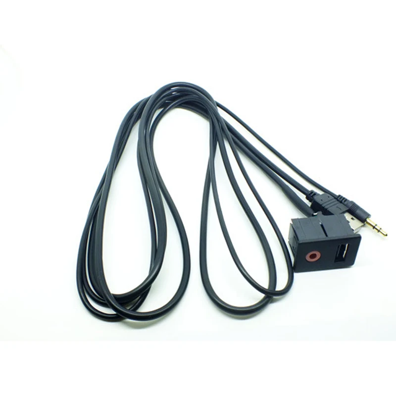 Автомобильный USB разъем AUX для Toyota кабель для наушников+ 3,5 мм флеш 1,5 м аудио автомобильный адаптер Входной переключатель панель подходит для модификации