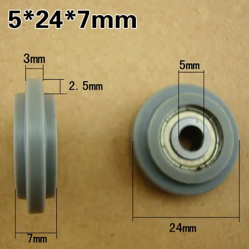 

M5x24x7mm 625zz pack plastic Bearings Screw Pulley U groove durable nylon wheel POM 626ZZ without shaft