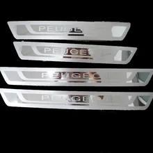 Car-styling Tiras de la Placa Del Desgaste Del Travesaño de La Puerta Guardia de la puerta Para Peugeot 206 207 308 307 3008 408 508 Del Coche de parachoques Protector accesorios