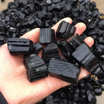 

100g 1-3cm Natural Black Crystal Tourmaline Rough Rock Gravel Mineral Specimen Healing Stone Garden Fish Tank Aquarium Decor