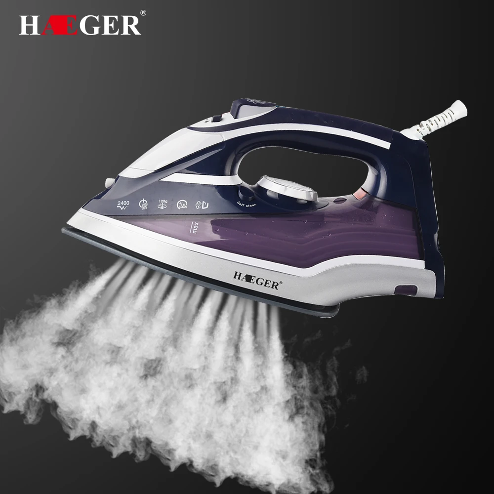 

2400W Colorful Electric Steam Iron Adjustable Ceramic soleplate iron For Clothes Multifunction