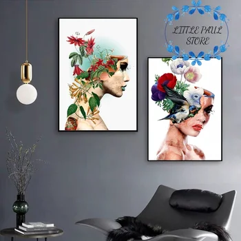 

Beauty of life and Broken women art Canvas Poster Character art poster Wall Pictures for Living Room No Frame