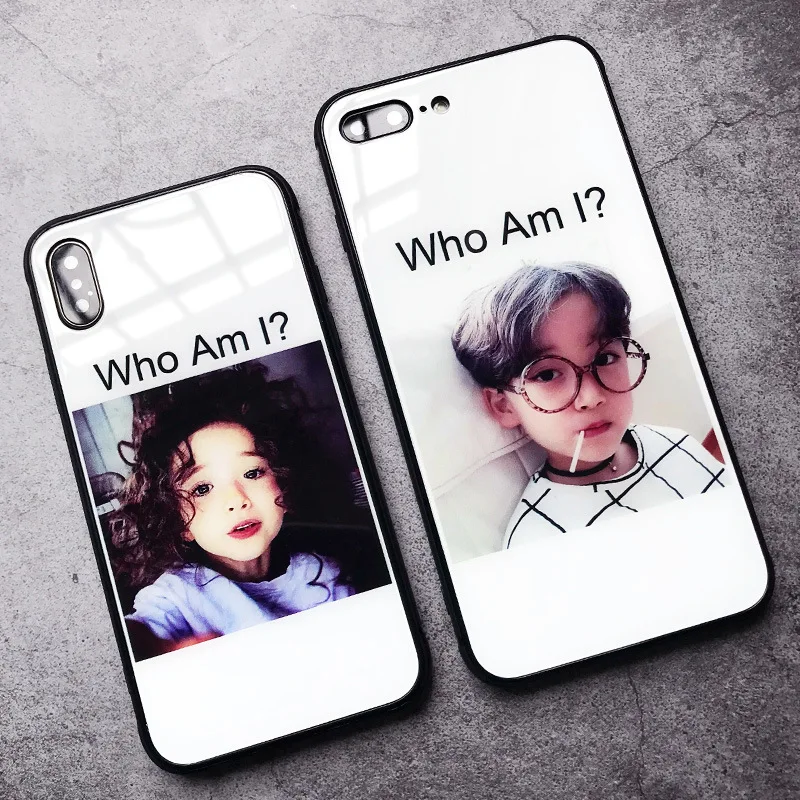 

iPhone Xs Max mobile phone shell couple iphone 7 8Plus glass all-inclusive personality creative iphone XR anti-fall iphone case