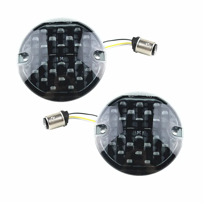 

1157 Smoke Lens Daymaker Motor Lamp 3-1/4 Flat LED Motorcycle Lights Front Turn Signal Light For Harley Turing & Trike