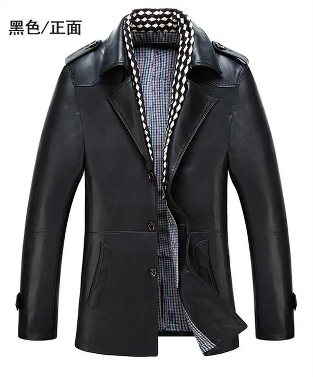 

M-3XL HOT 2019 Winter Male New Sheep skin thin lapels with large yards Long trench coat