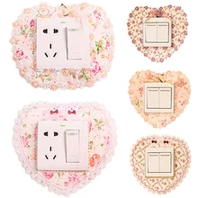5 шт./компл. бытовой цветок ткани Кружево любовь переключатель пылезащитный чехол гнездо украшения стены