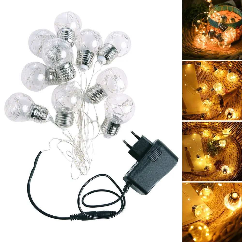 

LED Lights String Bulbs Lamp Copper Wire European Standard For Garden Path Yard Outdoor SDF-SHIP