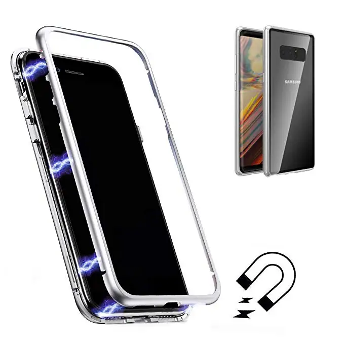 

Luxury Magnetic Metal For Samsung Galaxy J4 J6 Plus 2018 S7 Edge S8 S9 Plus Note 8 Case Tempered Glass Cover For Samsung Note 9