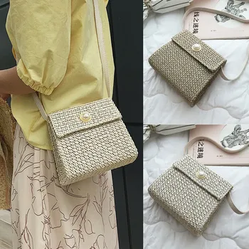 

NoEnName Women Boho Woven Handbag Tote Shoulder Bags Summer Beach Casual Straw Wicker Bag