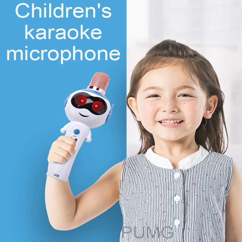 

Children wireless Microphone Bluetooth Karaoke support TF LED Light Sound change Handheld kid Condenser Microphone for music toy