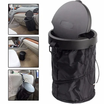 

Foldable Innovate Leakproof Hanging Car Trash Trash Can Practical Durable Covered Car Interior Accessories