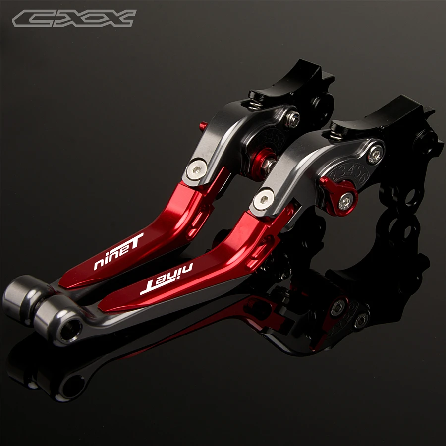 

Titanium+Red Color For BMW R Nine T 2014 2015 2016 CNC Parts brake clutch levers motocycle brakes with logo R NineT