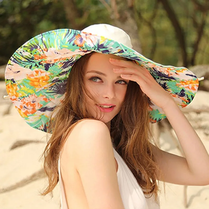 13CM Large Brim Reversible Fisherman Hat Women Summer 100 Polyester