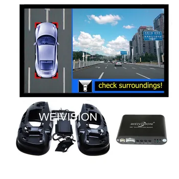 

360 bird View Car DVR record panormic view system with 4HD rear backup front side view camera for Toyota RAV4