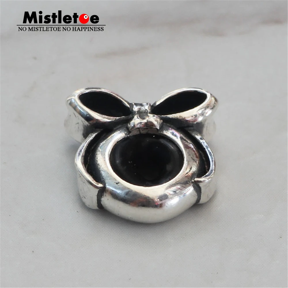 

Genuine 925 Sterling Silver Bow Spacer Stopper Charm Beads Fit European Troll 3 mm Bracelet Jewelry